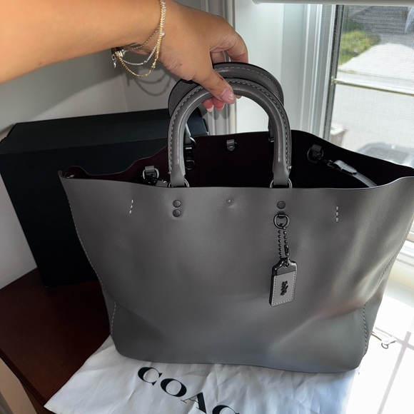 Coach Handbags - Coach Charcoal Leather Tote